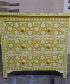 Bone inlay 3 drawer chest