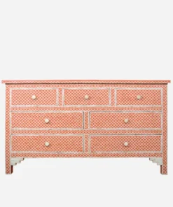 Bone Inlay Fishscale 7 Drawer Dresser