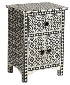 Black Bone Inlay Side Cabinet