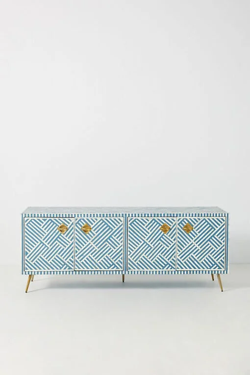 Blue Bone Inlay TV Unit