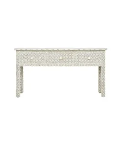 grey bone inlay 3 drawer console