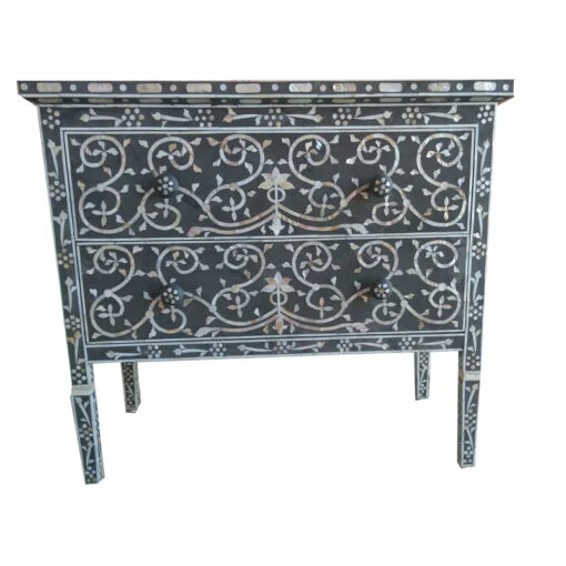 Mother-of-pearl-inlay-2-drawer-lotus-design-chest-grey-color-510x510