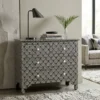 bone inlay geometrical pattern 4 drawer chest black color
