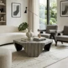 Black Bone Inlay Decorative Coffee Table in minimalist luxury living room