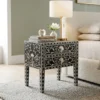 Handmade Black Mother of Pearl Nightstand with 2 drawers