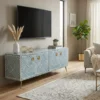 Blue Bone Inlay TV Unit is handmade with beautiful inlay work