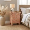 handmade Bone Inlay Nightstand with 4 drawers
