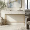 Grey Bone Inlay Floral 3 Drawers Console Table