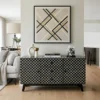 Handcrafted Mother of Pearl Sideboard / Black Buffet Table in modern living room