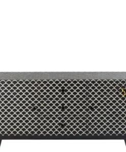 Handcrafted Mother of Pearl Sideboard / Black Buffet Table