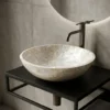 Handmade white Mother of Pearl round wash basin