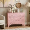pink bone inlay 4 drawer chest in cozy living room with home décor