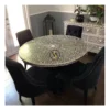 Bone Inlay Floral Large Dining Table with 4 chairs