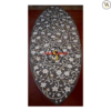 Mother Of Pearl Inlay Boat Shaped Coffee Table Grey Color