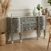 Black Bone Inlay Sideboard for Bohemian Living Room
