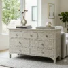 Handmade Grey Mother of Pearl Inlay 7 Drawer Chest Dresser for luxury bedrooms