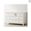 Bone Inlay Chest of 7 Drawers Handmade Floral Design In White