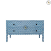 Bone Inlay Chest of 2 Drawers Ikkat In Blue