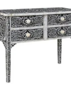 Mother of Pearl Inlay Console Table with 4 Drawers