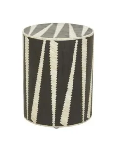 Handmade black bone inlay zigzag pattern side table
