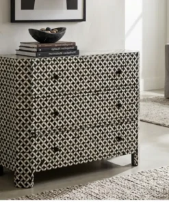 Black Bone Inlay 3 Drawer Dresser is designed for modern homes
