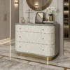 Grey Bone Inlay 3 Drawer Dresser