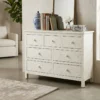 White Bone Inlay Chest of 7 Drawers designed for bedrooms and living room.