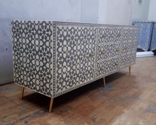 Bone inlay 3 drawer 2 door sideboard Moroccan design / buffet /