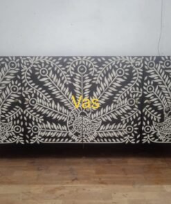 Bone inlay peacock design 4 door sideboard