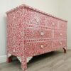 Mother of pearl inlay dresser 7 seven drawer floral design / chest of drawer / storage unite