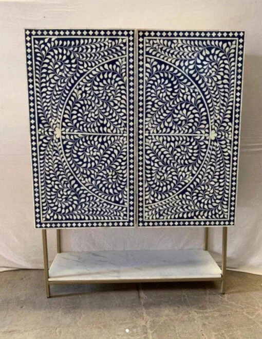 Bone-inlay-bar-cabinet-floral-design-navy-blue-bar-cabinet-1-510x659 Navy Blue Bone Inlay Bar Cabinet