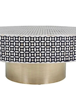 Bone inlay eye pattern coffee table geometrical Design