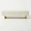 Bone inlay strip design coffee table