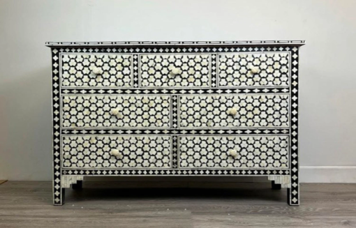 Bone inlay targua design 7 drawer dresser chest sideboard buffet