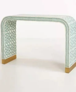 Bone inlay waterfall Moroccan design console front view