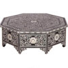 Coffee Table Drawer Center Table Bone Inlay Floral Art