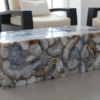 Grey geode agate coffee table , agate center table ,agate furniture , agate gemstone