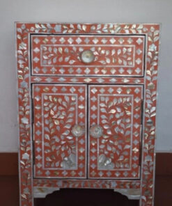 Mother of pearl inlay Star Design bedside nightstand indigo blue Color ready to ship from US