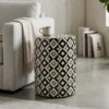 Handmade black bone inlay modern design side table in modern living room with sofa