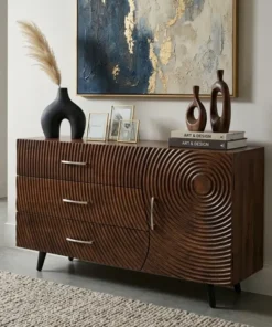 Premium Mango Solid Wood Sideboard with 3 drawers is designed for everyday living