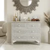 Grey bone inlay fish scale design chest of 4 drawers in modern living room