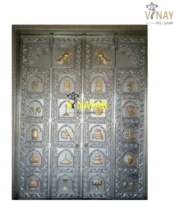 Alternative view of Handmade Silver Temple Carving Double Door