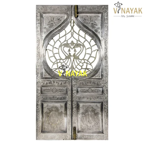 Decorative pure silver door for home temple and pooja room