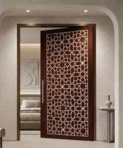 Luxury handmade bone inlay decorative door with beautiful geometric inlay detailing