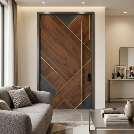 Handmade wooden decorative door for bedroom