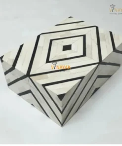 Black and white bone inlay jewelry box