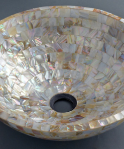 Golden mother of pearl wash basin