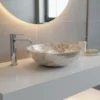 Golden mother of pearl wash basin | Luxury Wash Basin in modern washroom