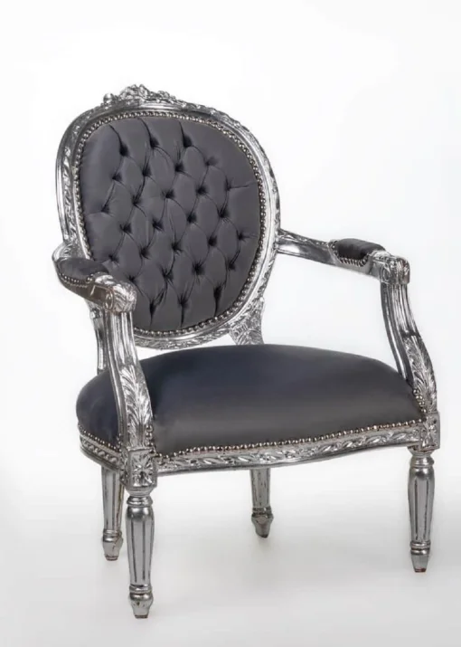 Handmade French Style German Silver Royal Chair - Image 2