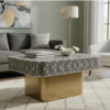 Luxurious Mother of Pearl Inlay Unique Floral Pattern With Brass Metal Base in modern living room furnished